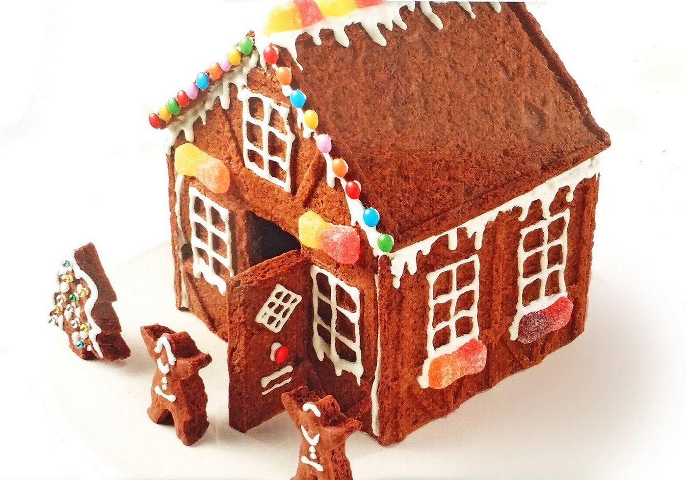 BURI Backform Lebkuchenhaus Backform Weihnachten Hexenhaus Knusperhaus Lebkuchen
