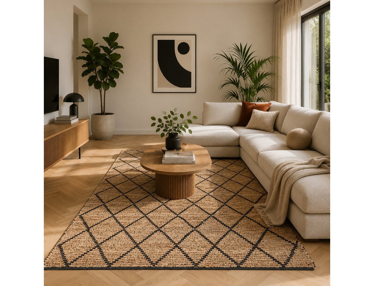 Pergamon Sisalteppich Naturfaser Teppich Jute Salsa Rauten, Rechteckig, Höhe: 11 mm Bild 3