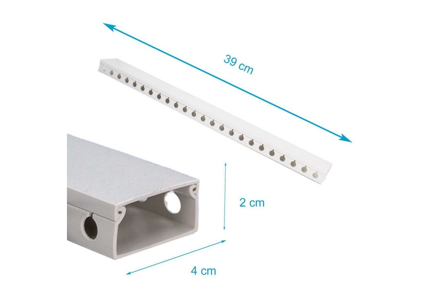 Intirilife Kabelkanal (9-St), 9er-Set Kabelkanäle Kabel-Organizer - 9x Kabelkanal aus PVC Bild 3