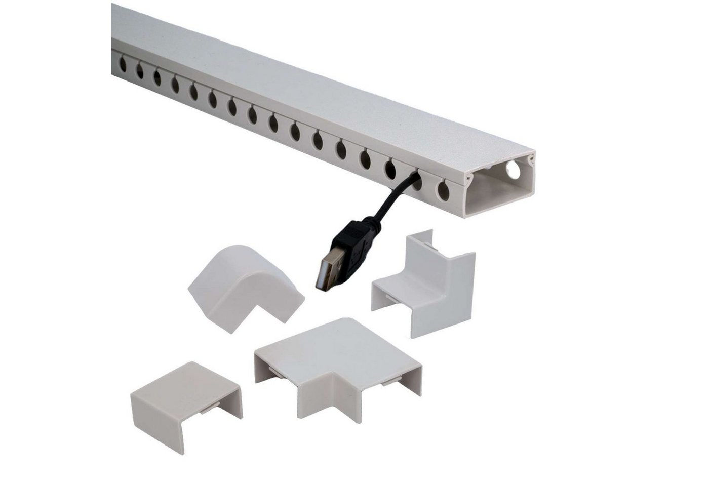 Intirilife Kabelkanal (9-St), 9er-Set Kabelkanäle Kabel-Organizer - 9x Kabelkanal aus PVC Bild 5