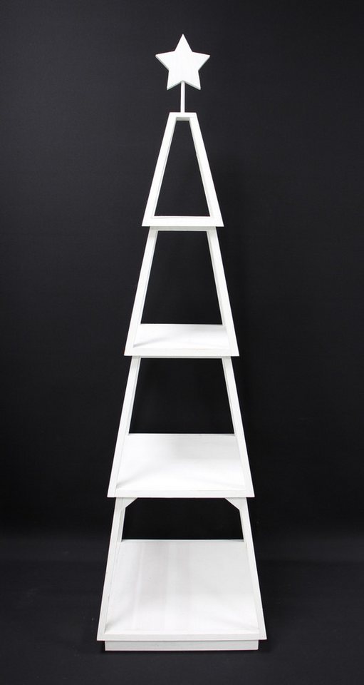 Dekoleidenschaft Standregal Dekotanne "Shabby White" aus Holz, weiß, Pyramide mit 4 Ebenen, 175 cm, hoch, Regal für Wohnzimmer, Küche & Bad, Weihnachtsbaum Alternative Bild 2