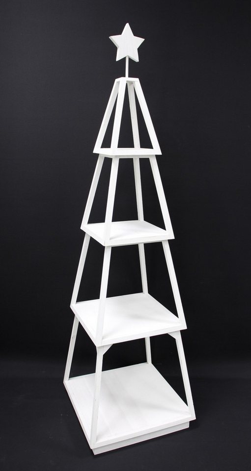 Dekoleidenschaft Standregal Dekotanne "Shabby White" aus Holz, weiß, Pyramide mit 4 Ebenen, 175 cm, hoch, Regal für Wohnzimmer, Küche & Bad, Weihnachtsbaum Alternative Bild 3
