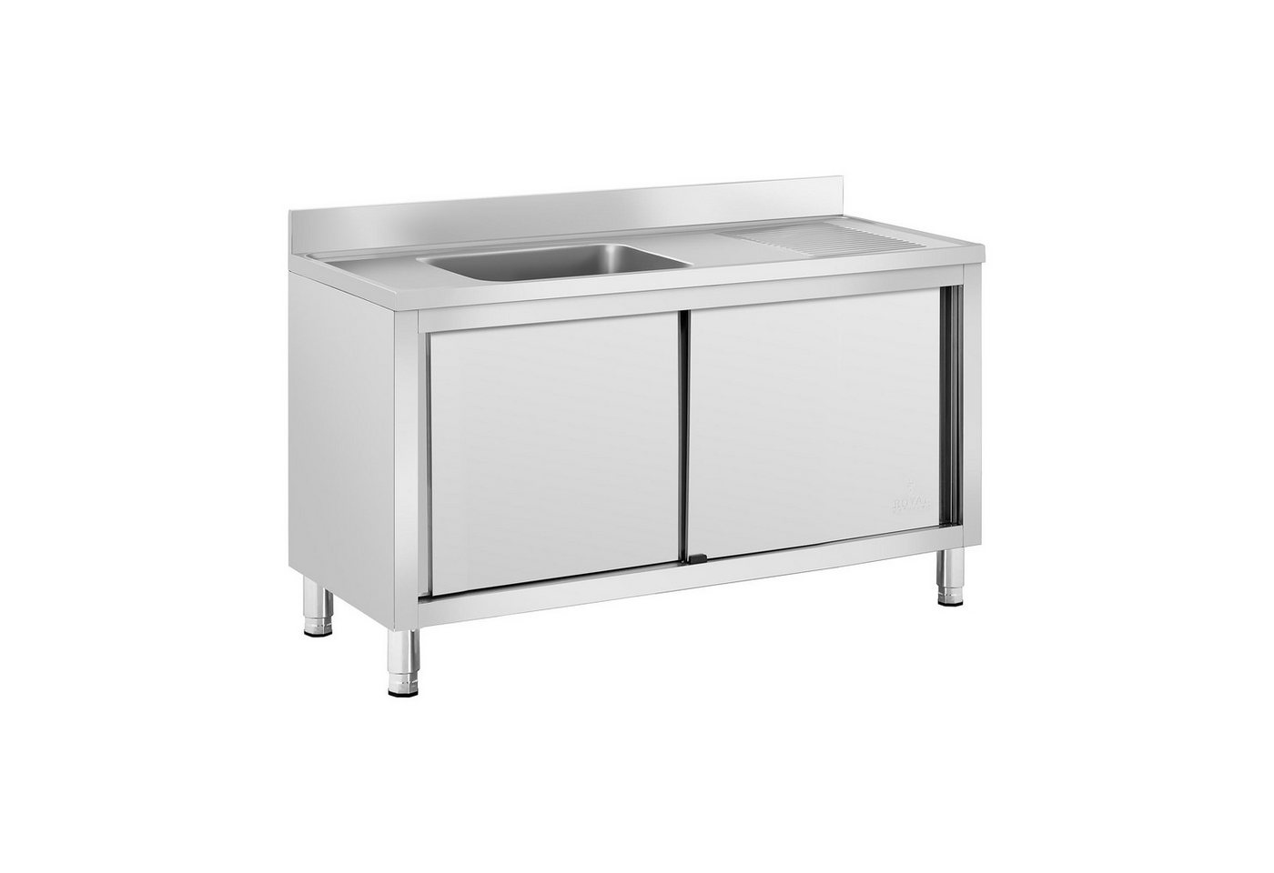 Royal Catering Spülenschrank 140 x 60 cm Spülenunterschrank Becken links 50 x 40 x 24 cm Aufkantung Bild 4