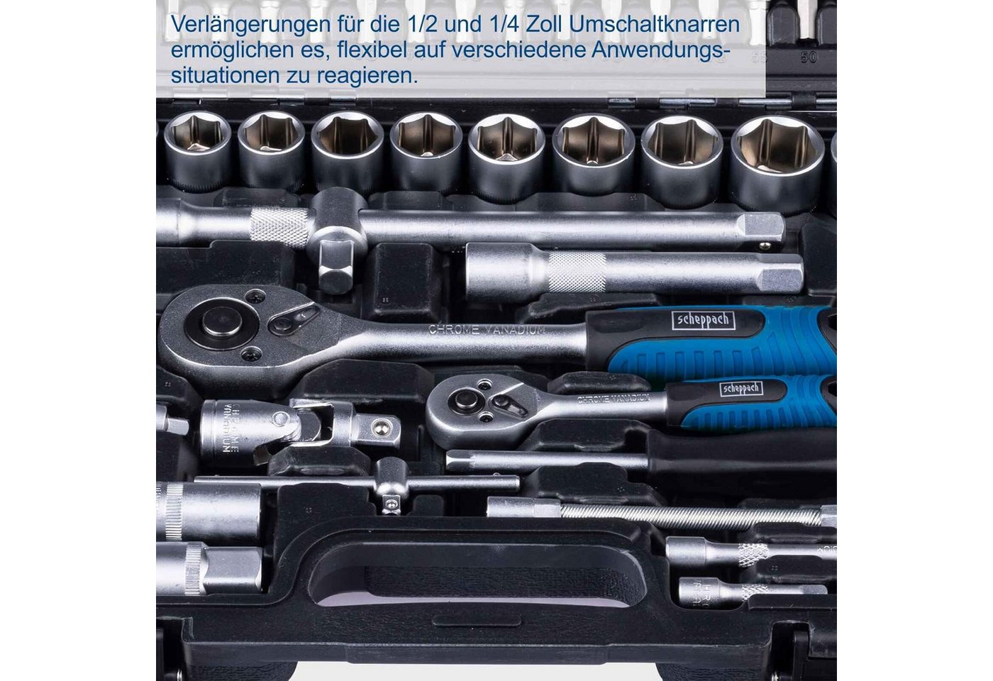 Scheppach Bit- und Steckschlüsselset Scheppach Werkzeugkoffer TB97 Steckschlüsselsätz 94 tlg. Bild 3