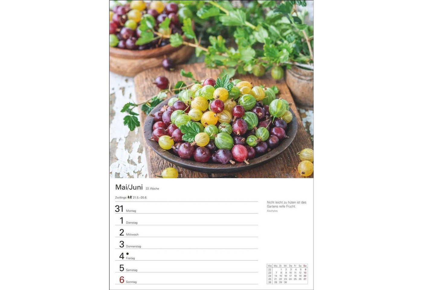 Harenberg Kalender Verlag Wandkalender Küchenkalender Wochenplaner 2027 - 53 inspirierende Fotografien