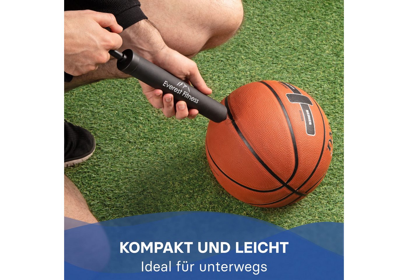 EVEREST FITNESS Luftpumpe Ballpumpe Set mit Nadeln und Schlauch für Fußball und Basketball Bild 3