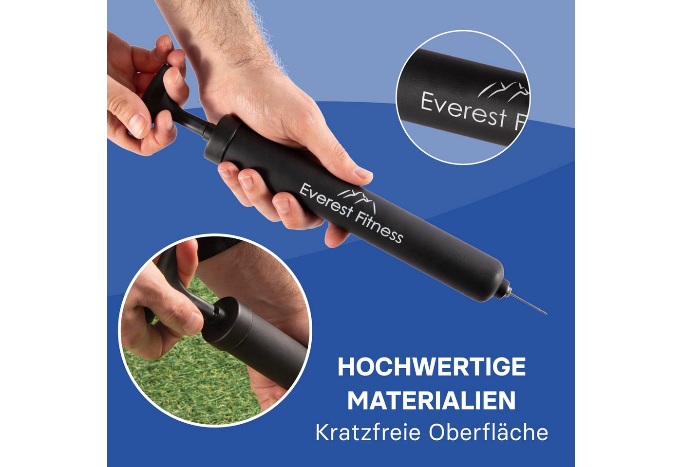 EVEREST FITNESS Luftpumpe Ballpumpe Set mit Nadeln und Schlauch für Fußball und Basketball Bild 5