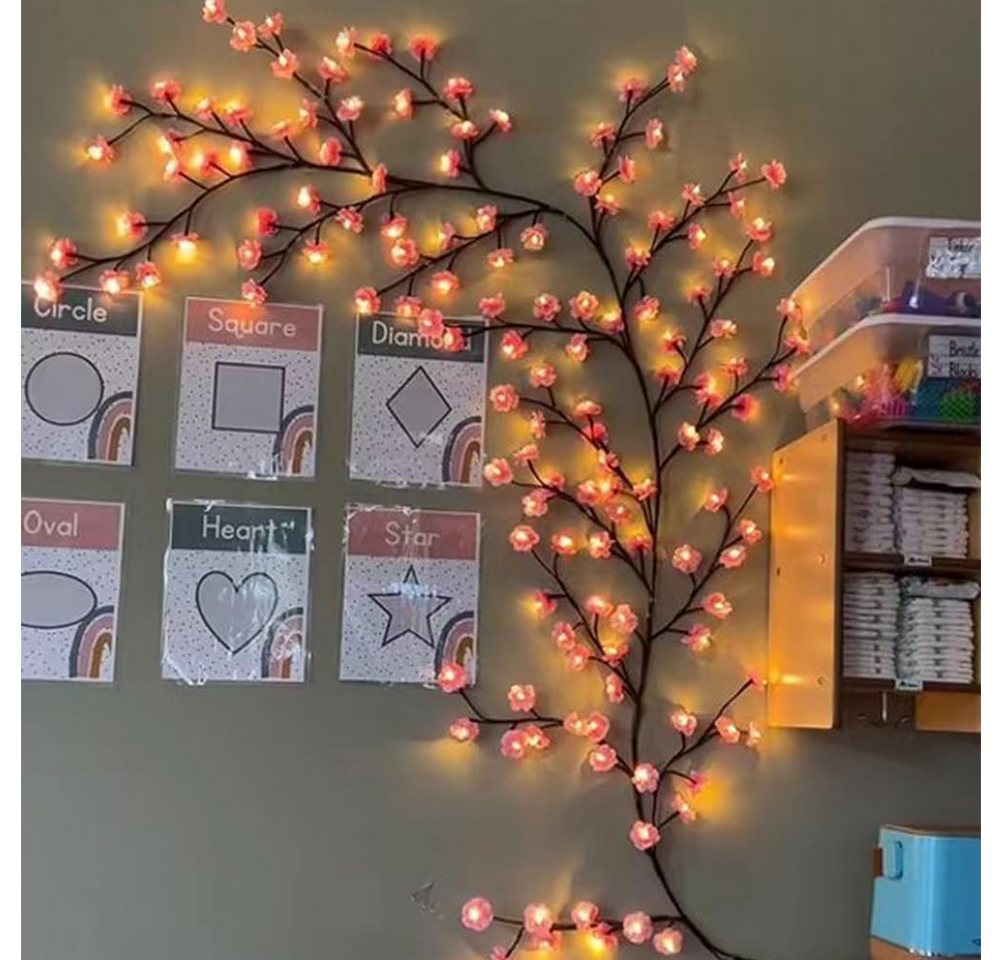 FELIXLEO LED-Lichterkette LED Kirschblüten Zweige 48 LEDs Warmweiß Fernbedienung 1,2 m Bild 2