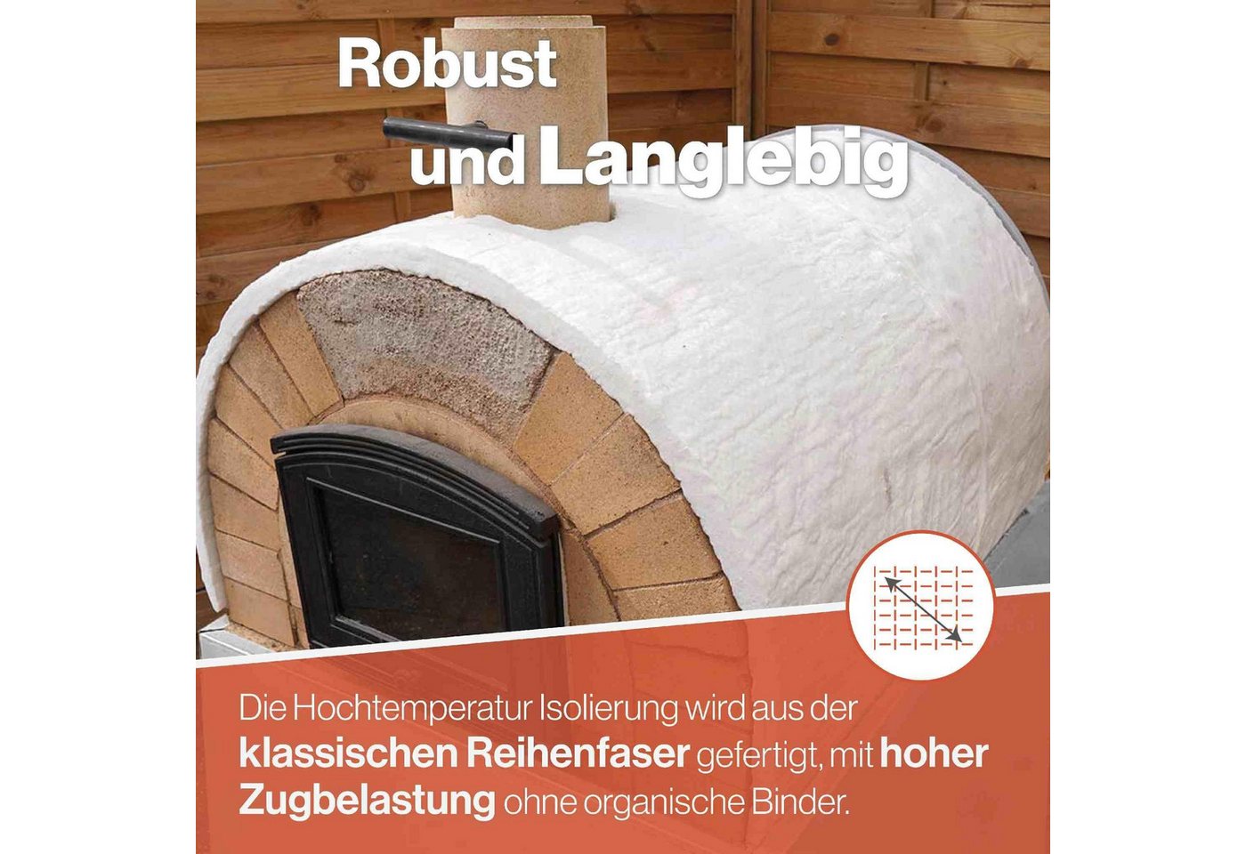 Feuerfest 123 GmbH Glasgewebematte Hochtemperatur Isolierung 1400AZ - 25mm - 128KG/m3, - Hochtemperatur-Isolierung - Keramikfaserdecke - Auch als Isolierung Bild 3