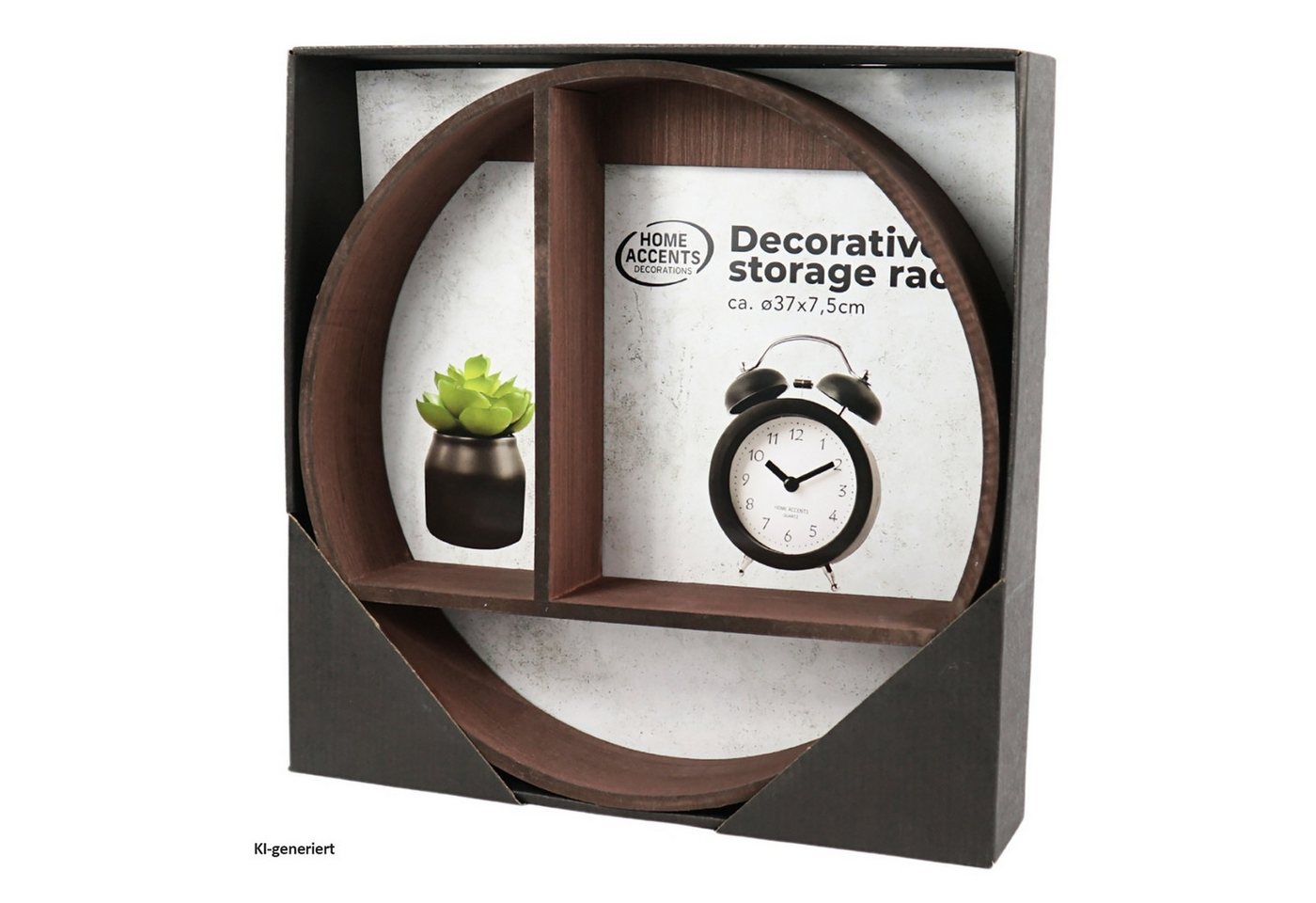 HTI-Living Wandregal Wandregal Ø 37 cm Holz Dunkelbraun, Stück 1-tlg., rundes Regal für die Wand Bild 3