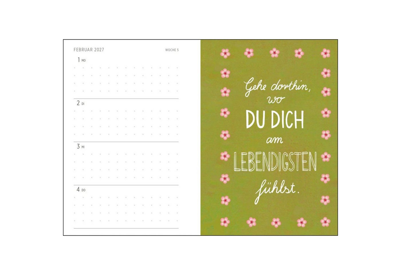 groh Verlag Taschenkalender Buchkalender 2027: Lebe wild und voller Wunder