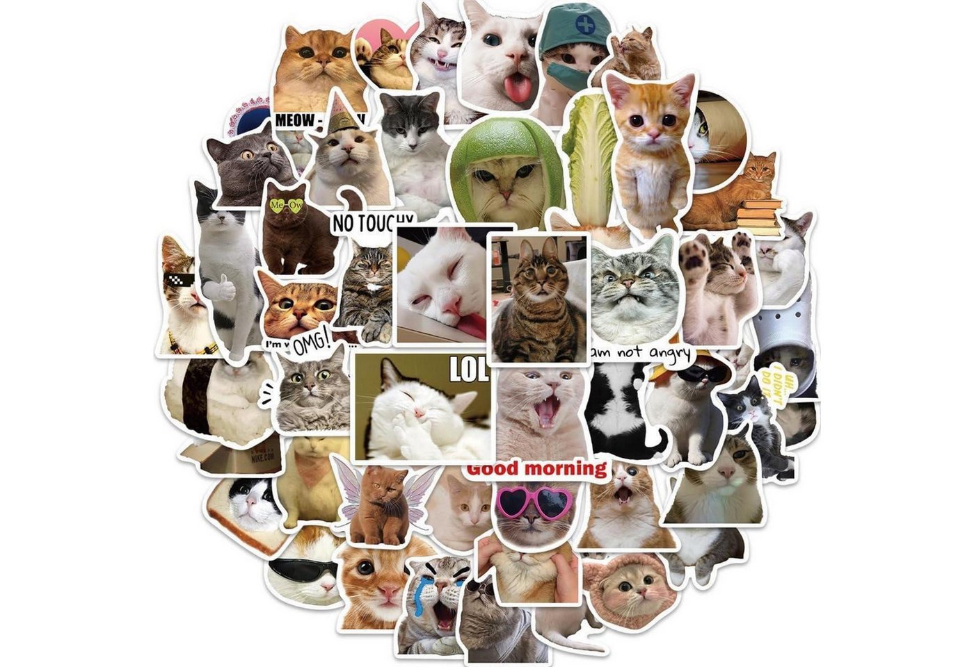 LuxusKollektion Aufkleber Sticker 100er Cat Meme Vinyl Wasserfest Laptop Katzen Aufkleber