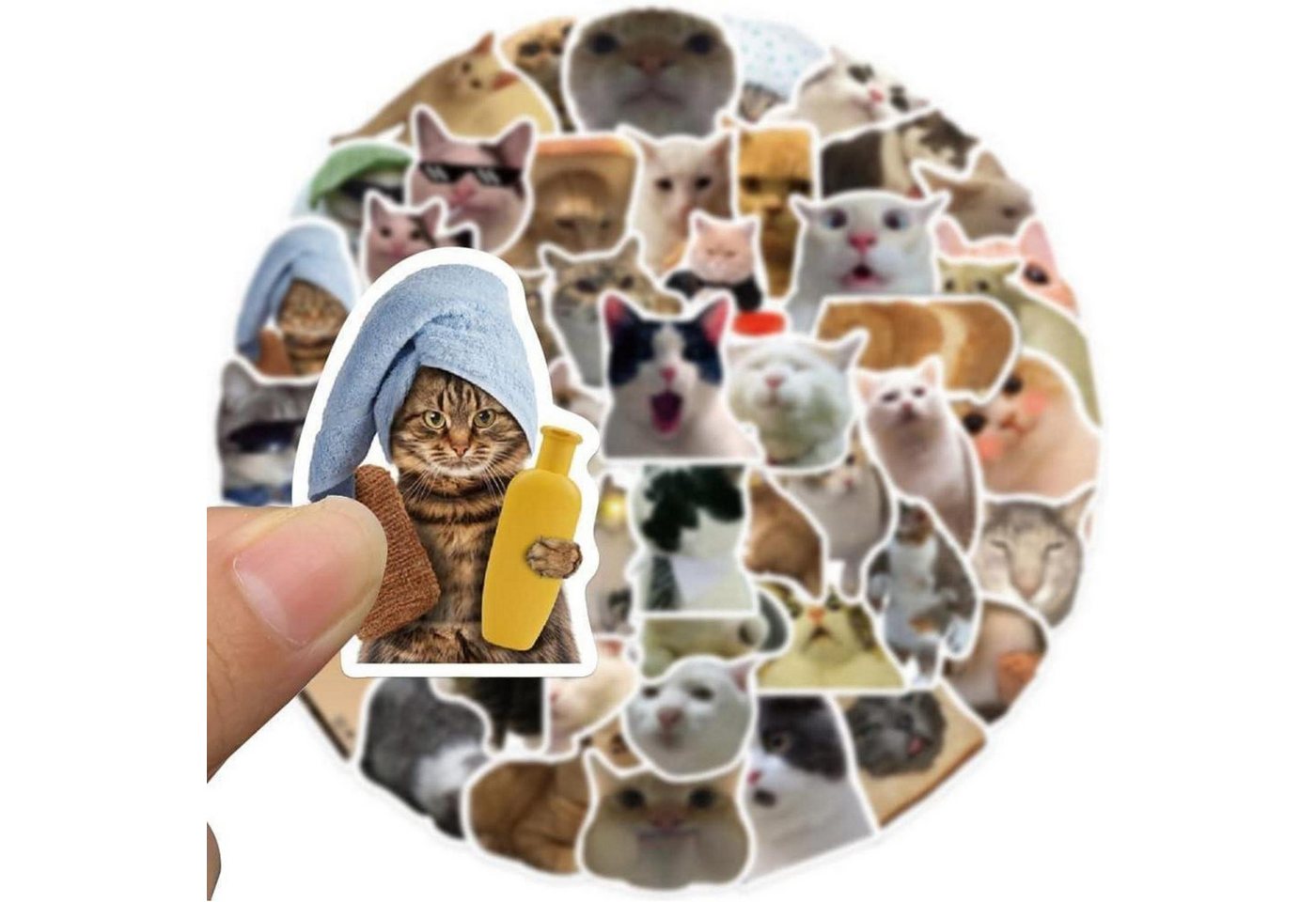 LuxusKollektion Aufkleber Sticker 100er Cat Meme Vinyl Wasserfest Laptop Katzen Aufkleber Bild 3