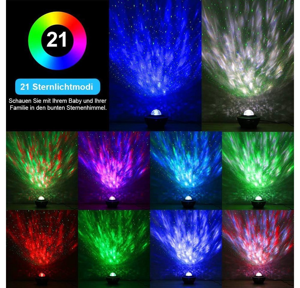 feinlux LED Nachtlicht LED Sternenhimmel Projektor Galaxy Light, LED fest integriert, Kaltweiß, für Kinder und Erwachsene, Zimmerdekoration Bild 3