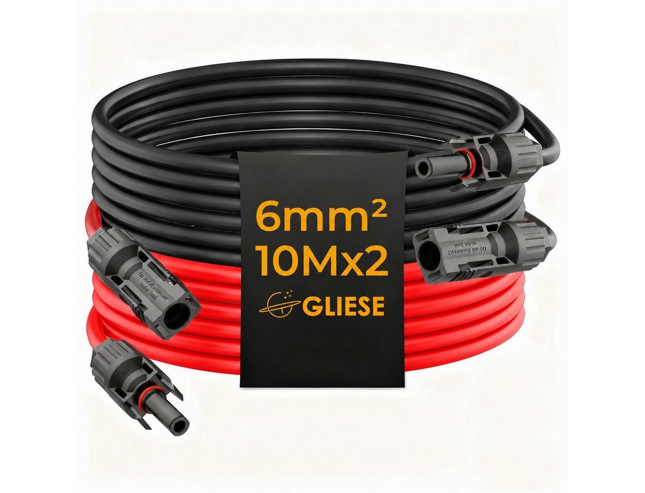GLIESE Solarmodul Solarkabel 10m Schwarz & Rot – 10 AWG, IP67, für PV & Balkonkraftwerk, (1 x Solarmodul-Verlängerungskabel (10 m), 6 mm² PV-Kabel 10m – IP67, flexibel & wetterfest Bild 5