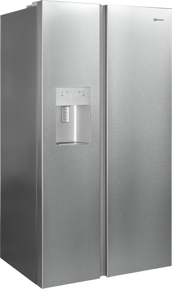 BAUKNECHT Side-by-Side SBS IW D90 Pearl, 179 cm hoch, 91 cm breit, Wasser- und Eiswürfelspender – Wasser, Crushed Eis & Eis jederzeit