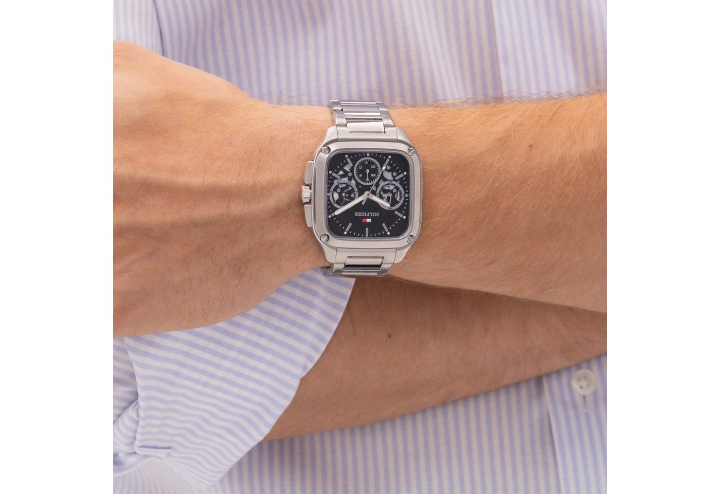 Tommy Hilfiger Multifunktionsuhr Herald Skeleton 1710758, Quarzuhr, Armbanduhr, Herrenuhr, Edelstahlarmband, analog Bild 4