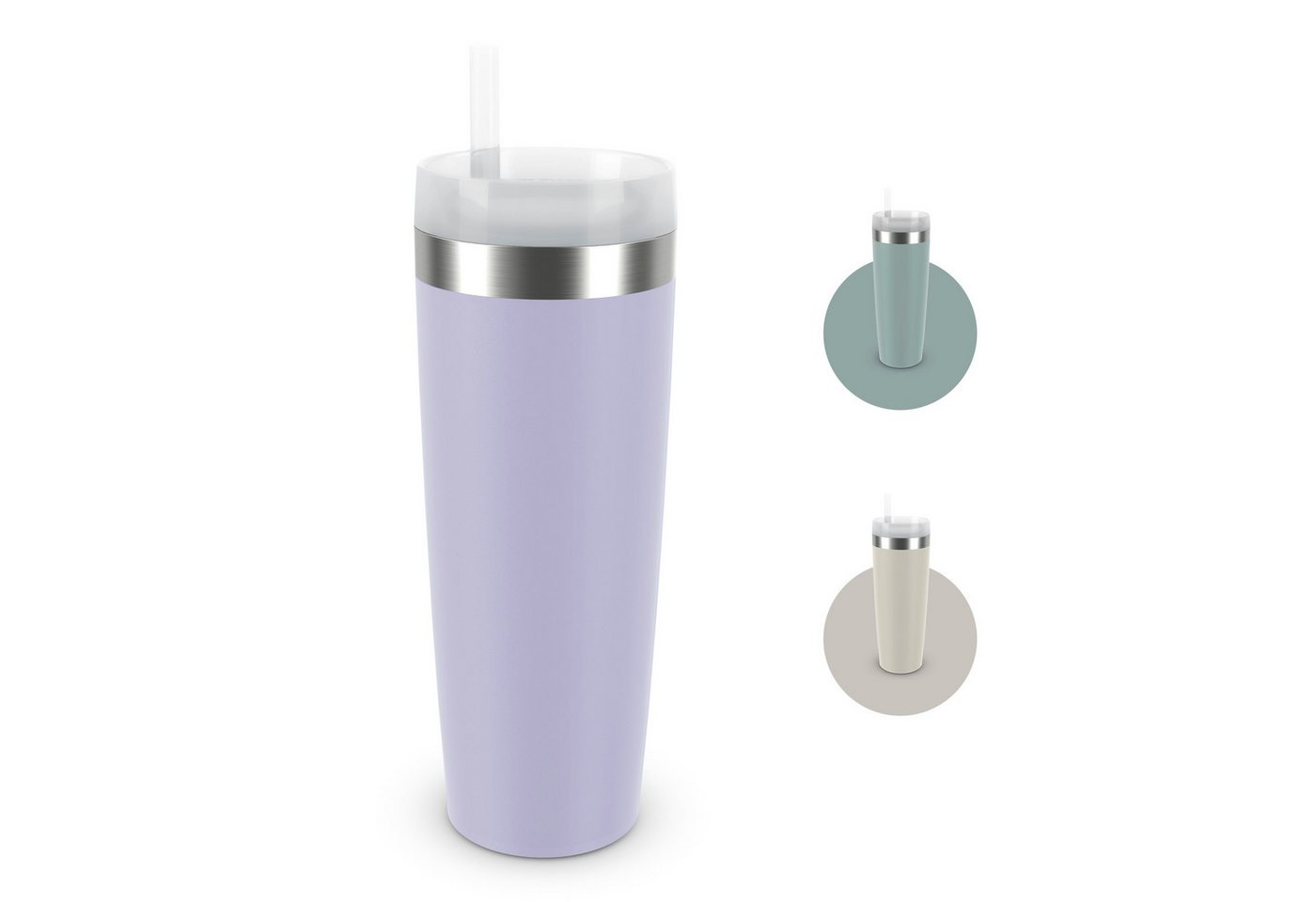 Emsa Trinkflasche Travel Mug Cool³, integrierter Strohhalm, 0,5 L, 12 h kühl (mit Eiswürfeln bis zu 24 h) Bild 5