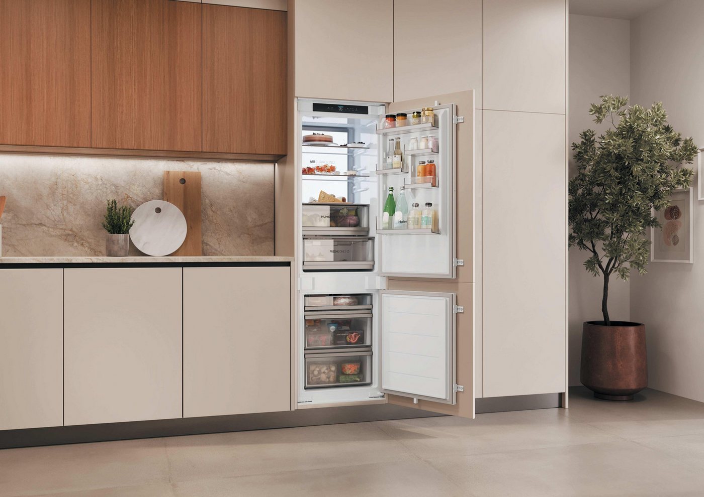 Haier Einbaukühlgefrierkombination HBQ7518AT, 177,2 cm hoch, 54 cm breit, Energieeffizienzklasse A & Top-Ausstattung Bild 2