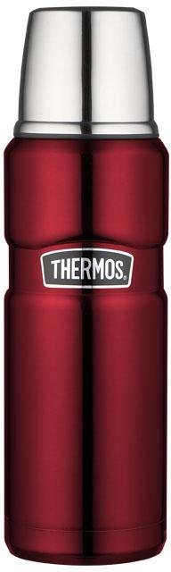THERMOS Isolierflasche STAINLESS KING BEVERAGE BOTTLE, doppelwandiger Edelstahl, 0,47l, 12h heiß & 24h kalt, Twist & Pour Lid, Becher