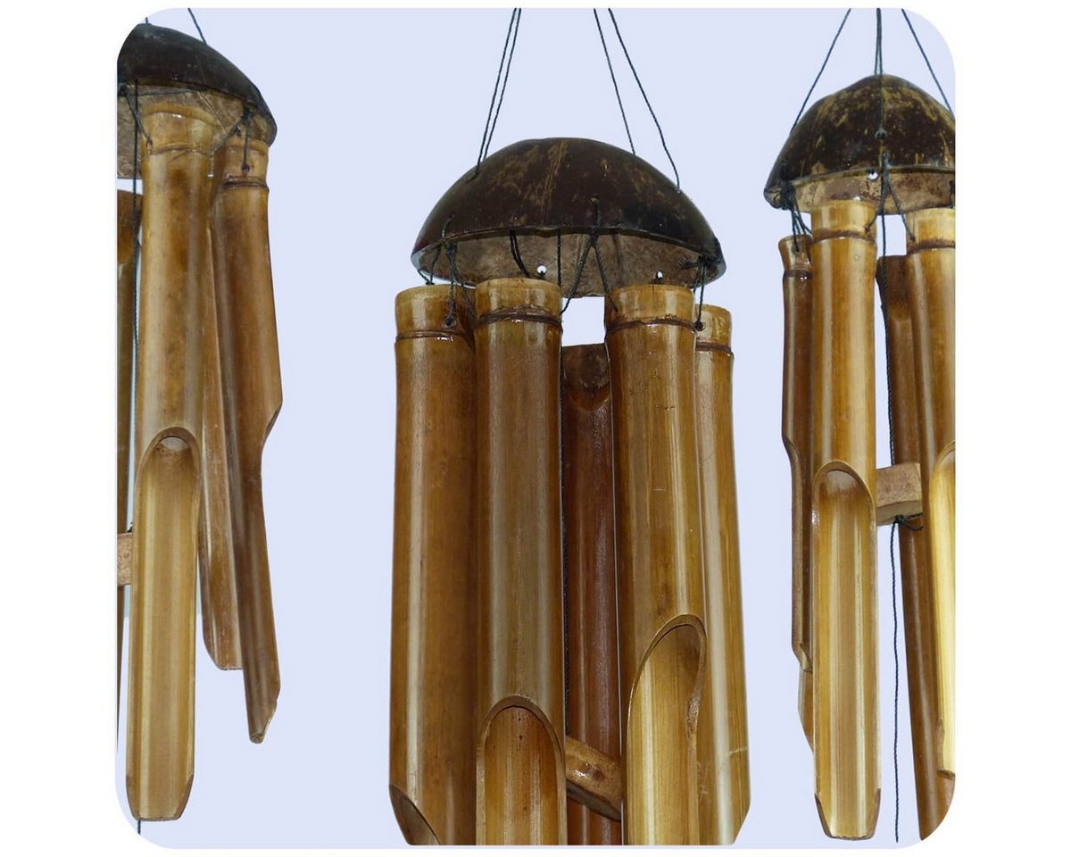 SIMANDRA Windspiel Klangspiel Feng Shui 3er Set Groß, Bambus Mobile 40 cm 60 cm 80 cm