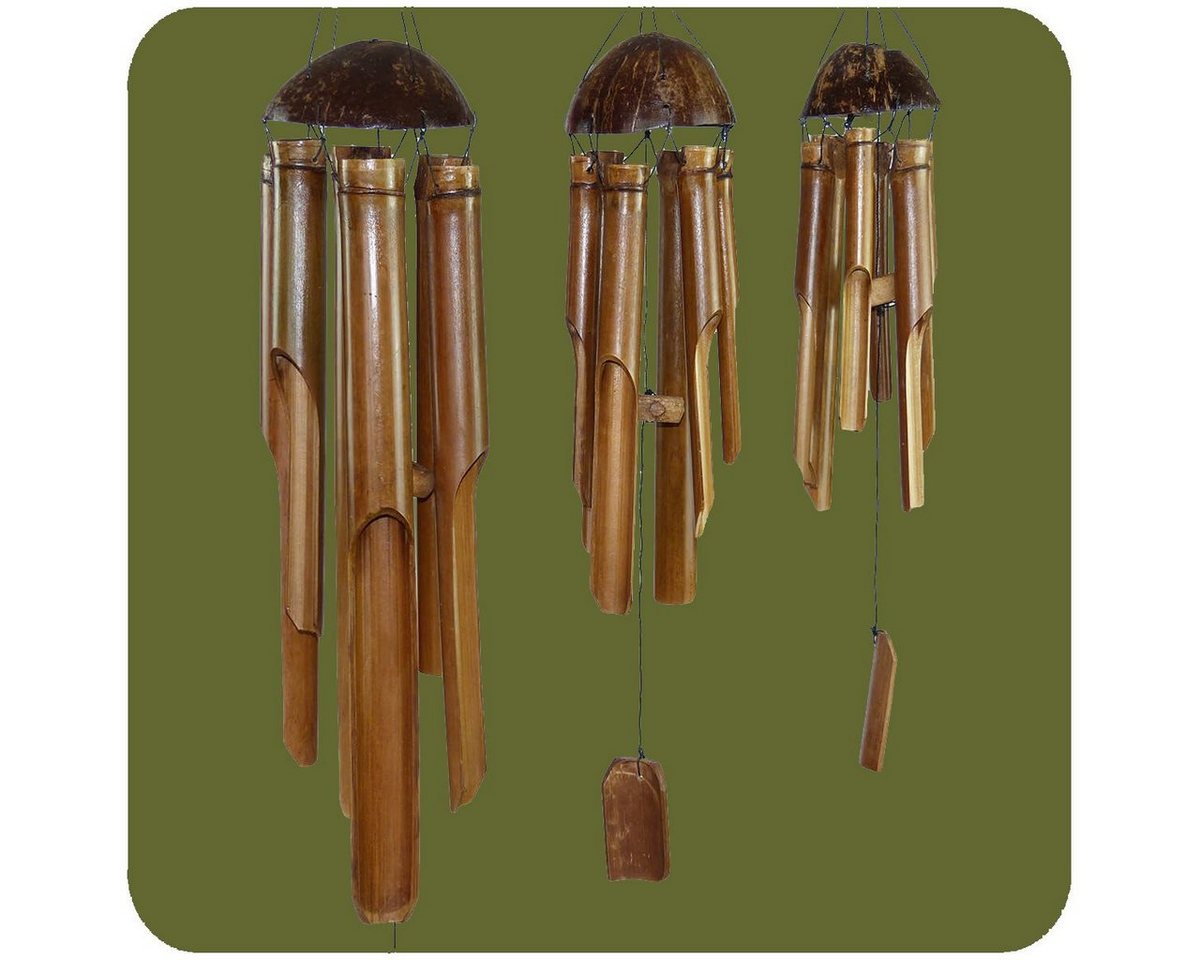 SIMANDRA Windspiel Klangspiel Feng Shui 3er Set Groß, Bambus Mobile 40 cm 60 cm 80 cm Bild 5