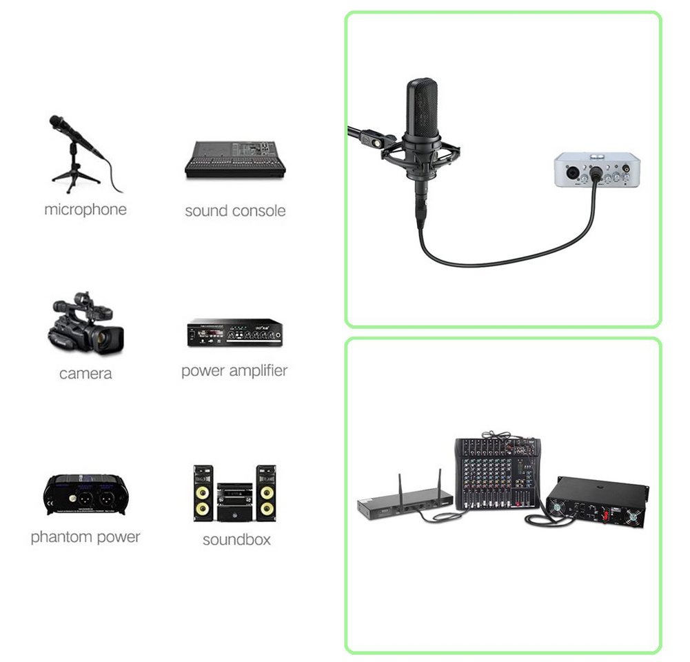 Bolwins N31C XLR Audio Kabel Verlängerung Mikrofonkabel XLR auf XLR Buchse 10m Audio-Kabel, XLR 3-polig Stecker, XLR 3-polig Buchse (1000 cm), Doppelt geschirmtes Profi-XLR-Kabel für Bühne & Studio