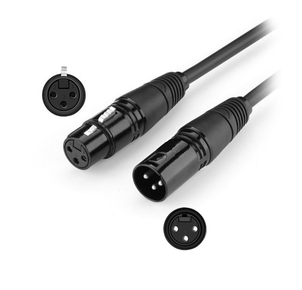 Bolwins N31C XLR Audio Kabel Verlängerung Mikrofonkabel XLR auf XLR Buchse 10m Audio-Kabel, XLR 3-polig Stecker, XLR 3-polig Buchse (1000 cm), Doppelt geschirmtes Profi-XLR-Kabel für Bühne & Studio Bild 3