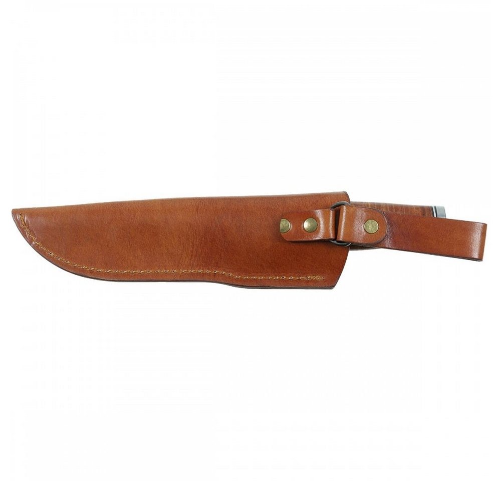FoxOutdoor Taschenmesser Fahrtenmesser, Ranger 11, Ledergriff, Scheide, 11 cm Klingenlänge