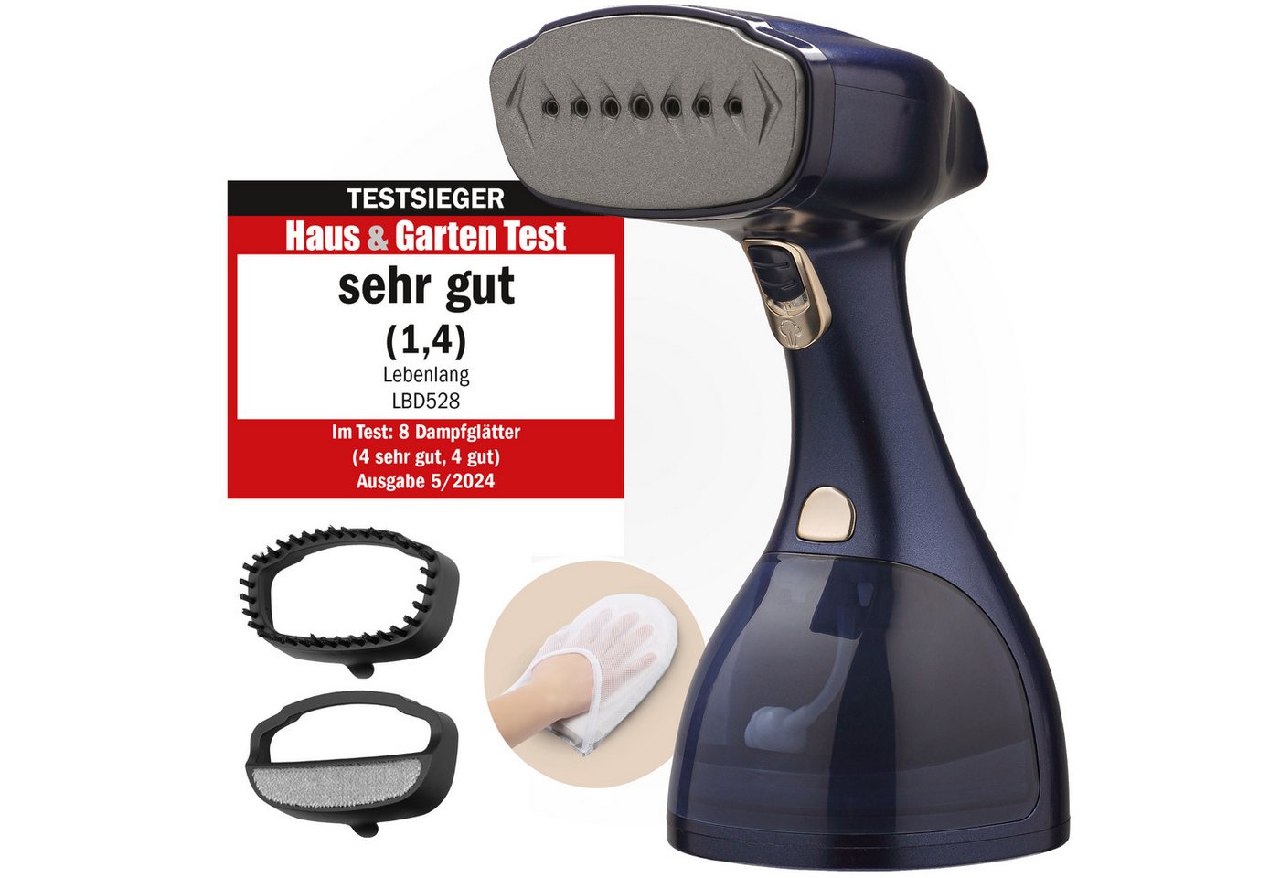 Lebenlang Dampfbügeleisen Steamer Dampfglätter für Kleidung, 300ml Wassertank, 1500,00 W, Inkl. Bügelhandschuh, Bild 4