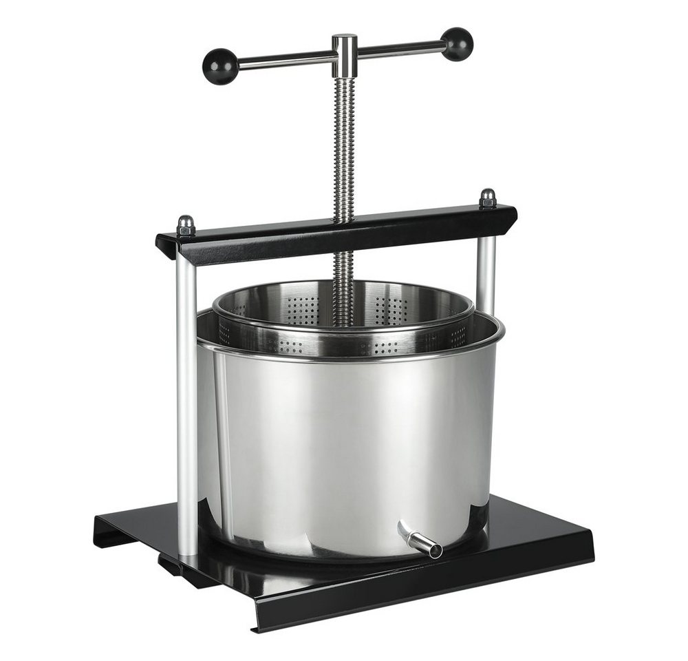 Feel2Home Entsafter Saftpresse Weinpresse Entsafter 12 Liter Edelstahl Fruchtpresse, rostfrei