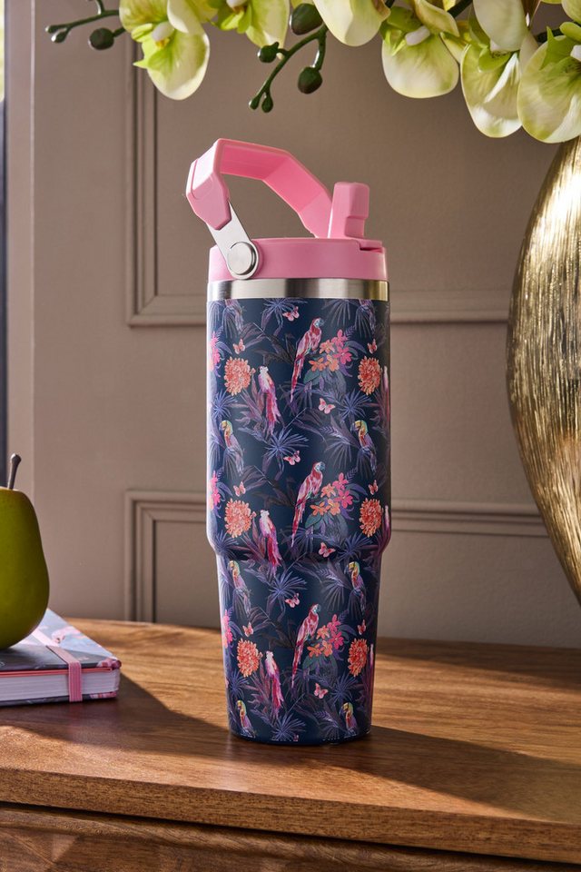 Next Trinkflasche Wasserflasche mit Trinkhalm 900 ml mit Print Bild 2