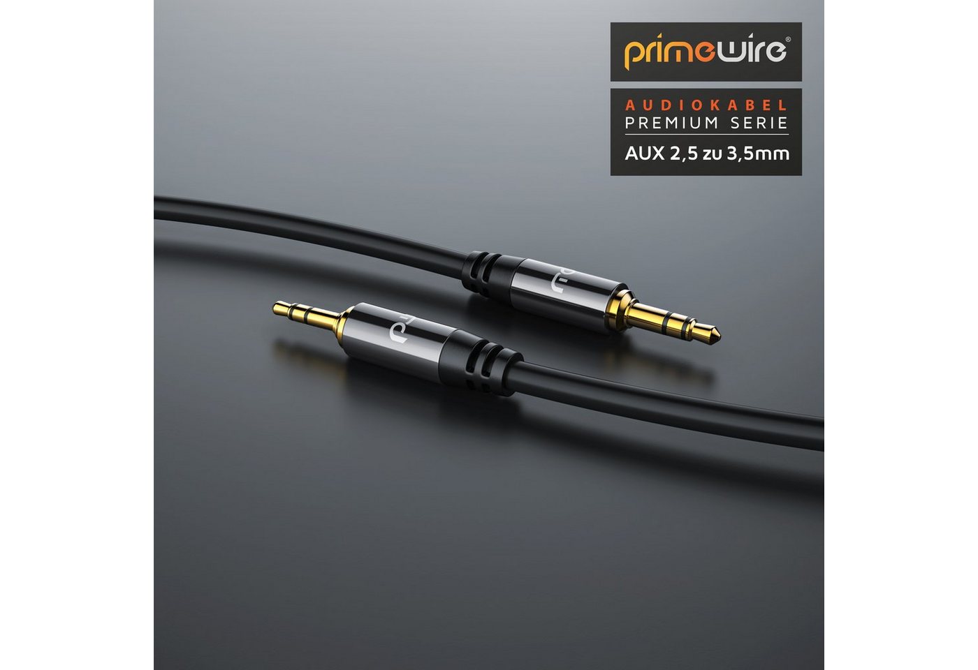 Primewire AUX Klinkenkabel 3,5 mm auf 2,5 mm, HiFi Verbindungskabel, 1,5 m Audio-Kabel, AUX, 3,5-mm-Klinke, 2,5-mm-Klinke (150 cm), HiFi Audio Adapter Klinkenkabel / Verbindungskabel - 1,5m