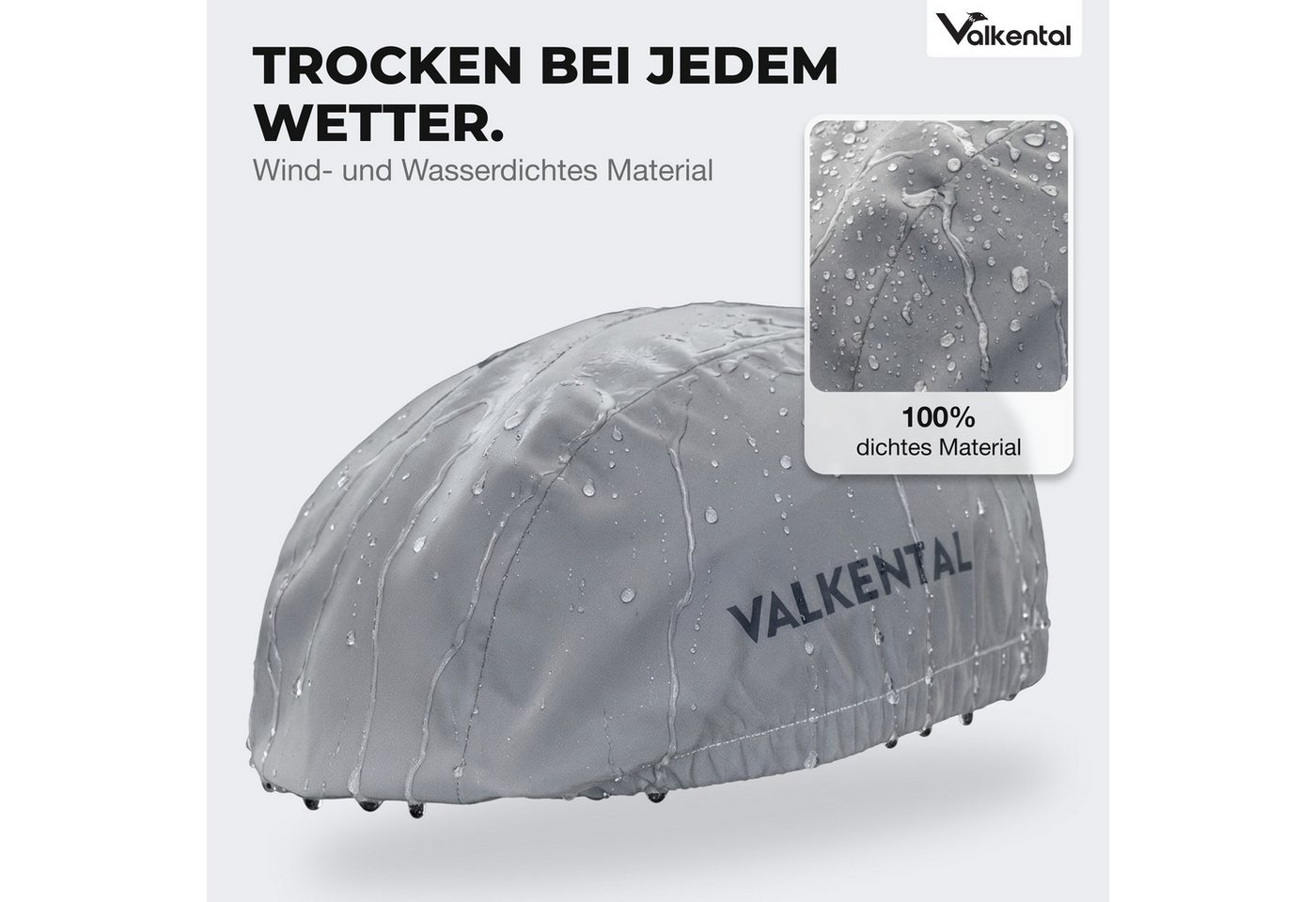 Valkental Fahrradhelmüberzug Fahrradhelm Regenschutz, Helmüberzug Reflektierend & Wasserdicht Bild 2