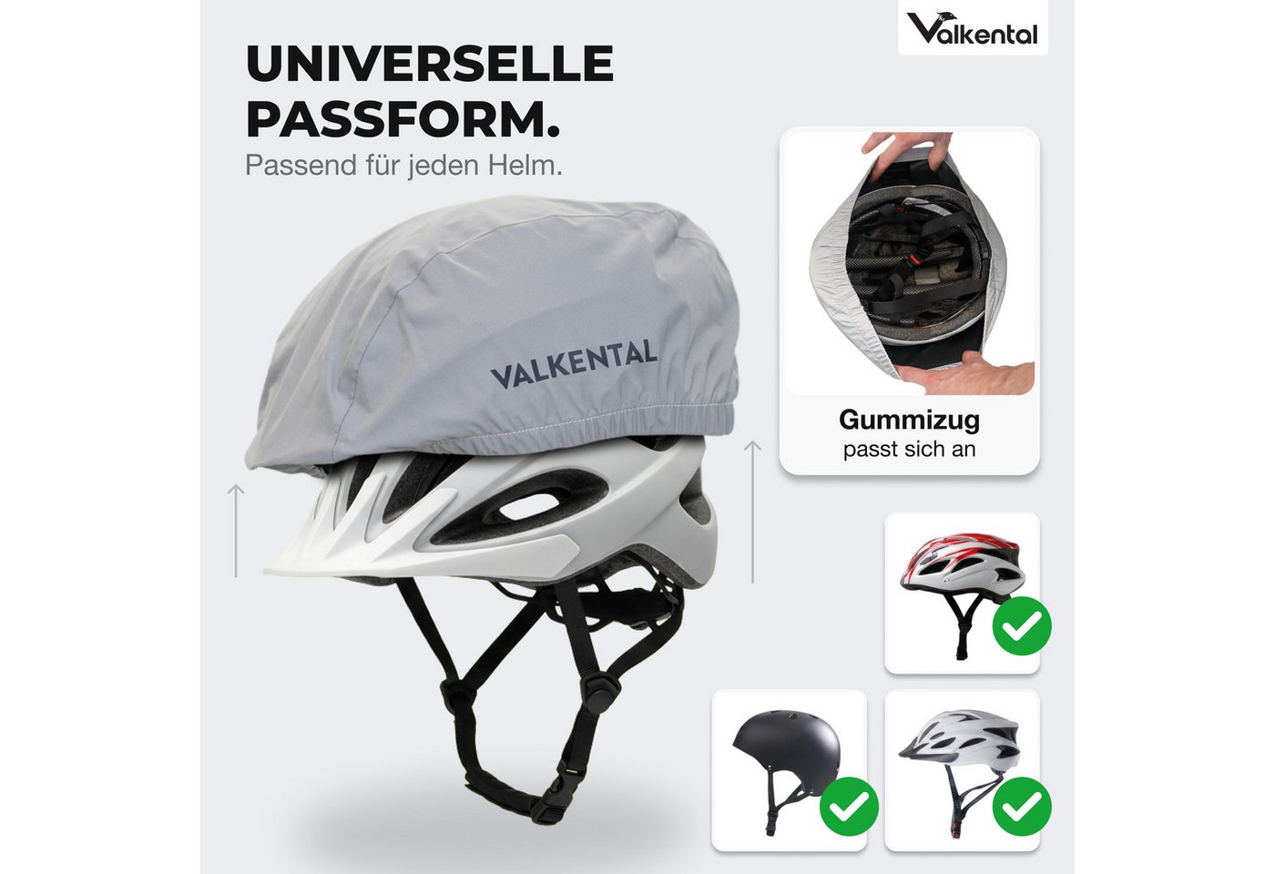 Valkental Fahrradhelmüberzug Fahrradhelm Regenschutz, Helmüberzug Reflektierend & Wasserdicht Bild 4