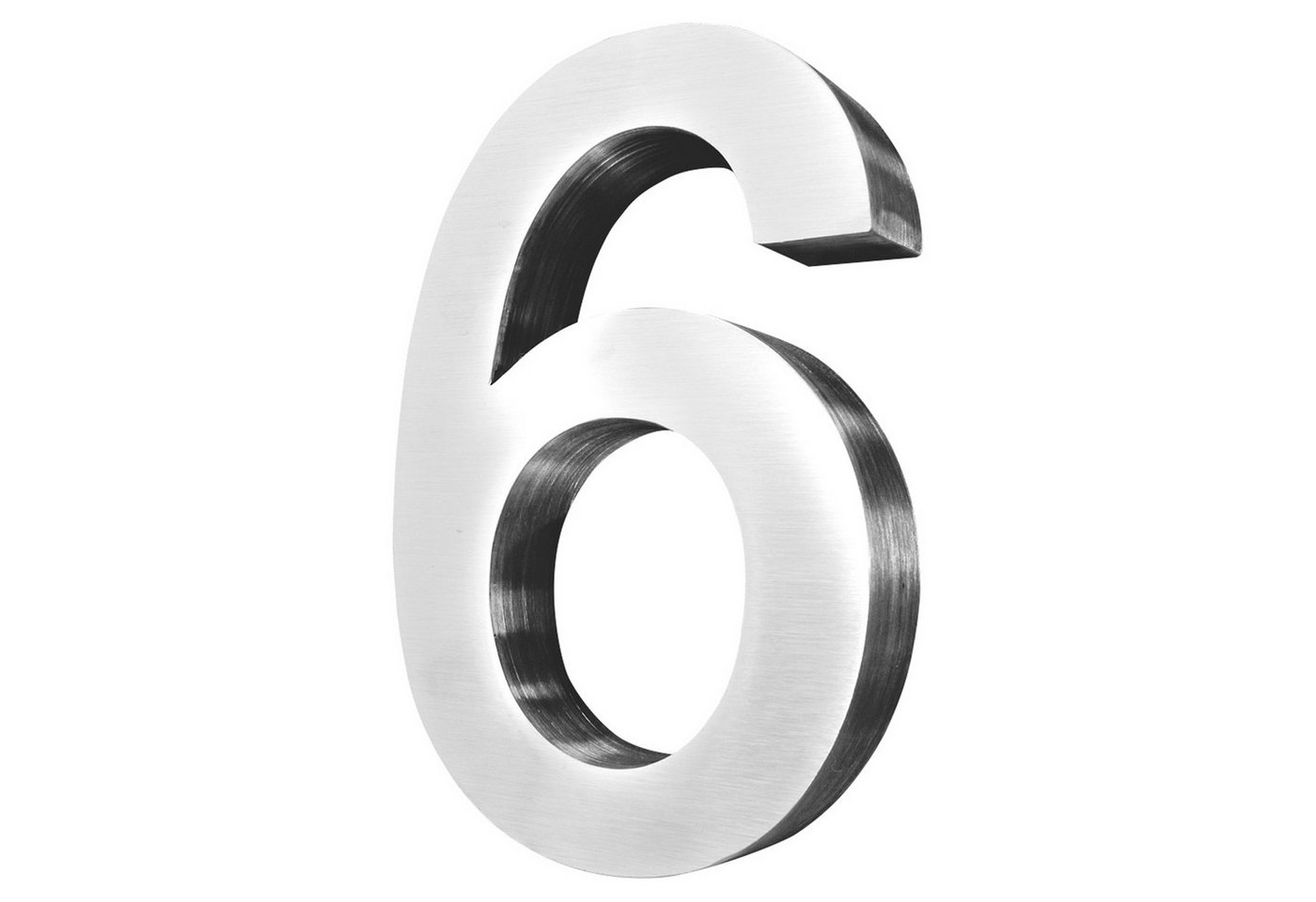 V2Aox Hausnummer Edelstahl Hausnummer 20 cm Hausnummernschild Hausnummer 6 Schild 3D Bild 5