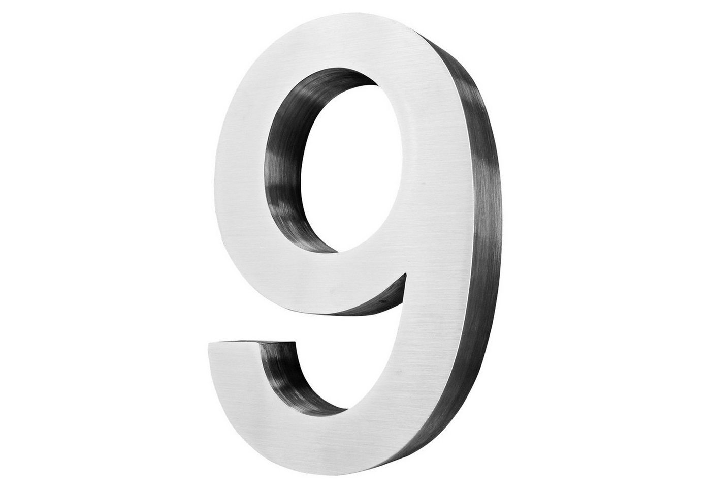 V2Aox Hausnummer Edelstahl Hausnummer 20 cm Hausnummernschild Hausnummer 9 Schild 3D Bild 5