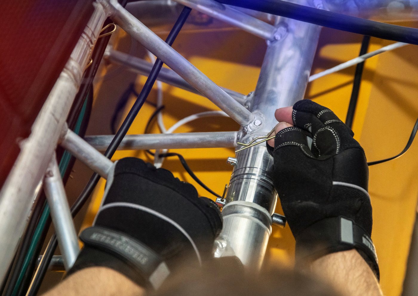 Stagecaptain Arbeitshandschuh-Set Rigger Handschuhe mit 3 kurzen Fingern - Größe M (5-St) Innenfläche aus Kunstleder Bild 4