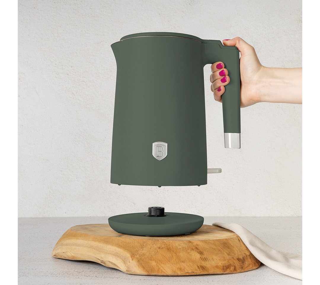 BerlingerHaus Wasserkocher Mattgrün, 1.7 l, 1800 W, Schnellheizfunktion