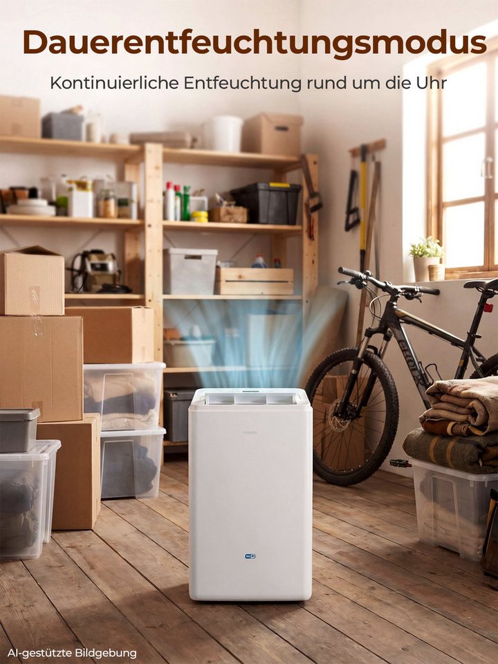 FOHERE Luftentfeuchter 30L/24h mit WLAN-App, Raumentfeuchter bis 50 m²/135 m³ für Keller, für 135 m³ Räume