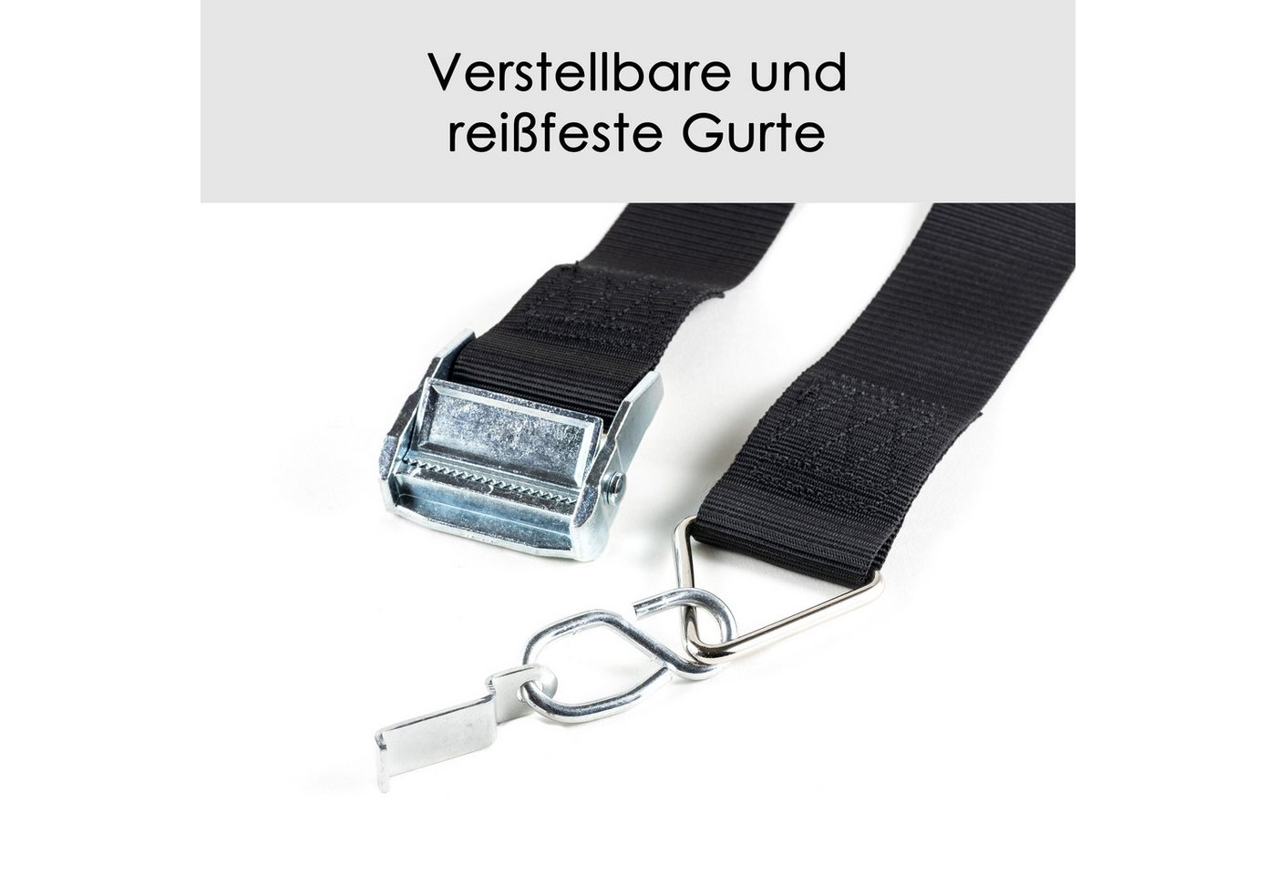 HomeBee Markisenvorzelt Sturmband Markise Set, Personen: 10 (Praktisches Sicherungsset, 8 tlg., 2 Erdanker, 2 Spanngurte, 2 Federn), Speziell für Thule Omnistor Vorzelte & Markisen Bild 2