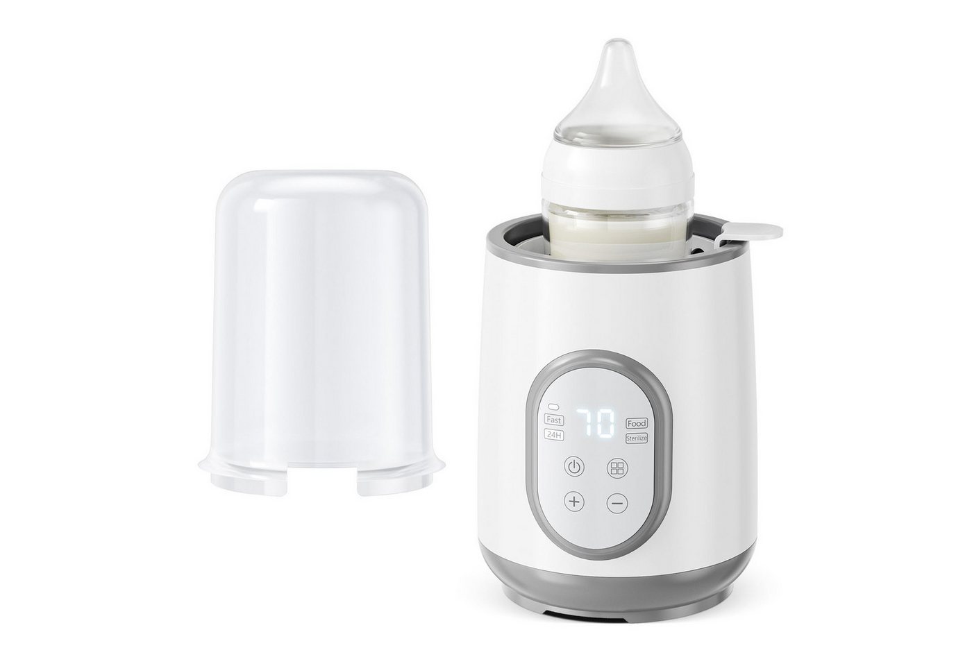 i@home Babyflaschenwärmer grau mit Netzstecker, Kompatibel mit allen Babyflaschen