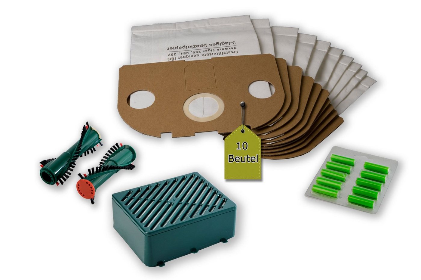 eVendix Staubsaugerbeutel passend für Vorwerk Tiger VT 250 - 252, passend für Vorwerk, 1 St., Vorwerk Tiger VT 250, 251, 252 Bild 4