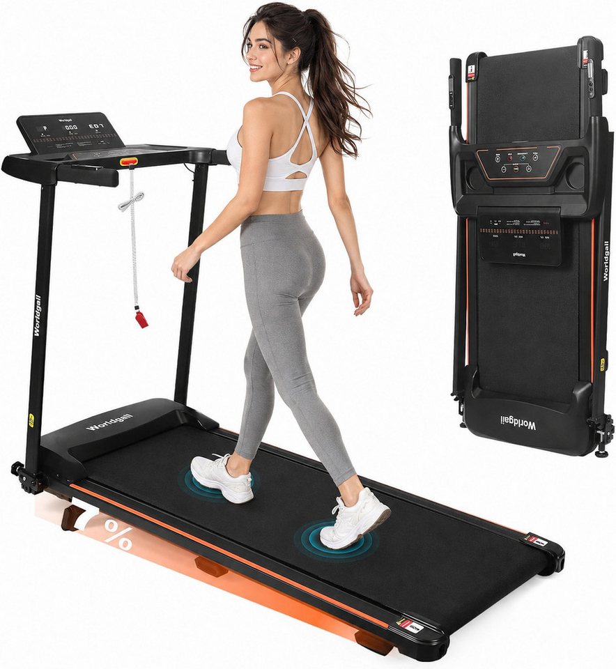 Nettlife Laufband klein für zur hause klappbar 14km/h Höchstgeschwindigkeit 90kg 7%, für Zuhause Walking Pad LED-Anzeige & Handlauf 138 x 62 x 105.5 cm Bild 4