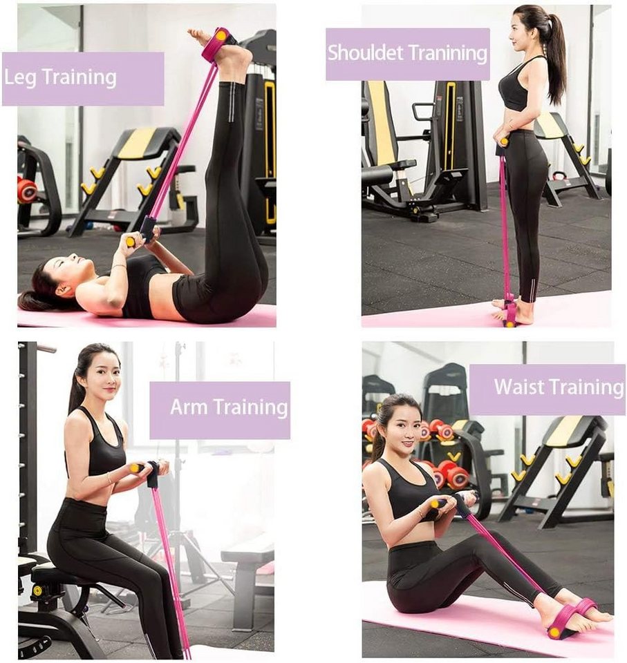 FELIXLEO Multitrainer Bauchtrainer mit 6 Tubes, Expander, Ganzkörpertrainer für Zuhause, (1-St)