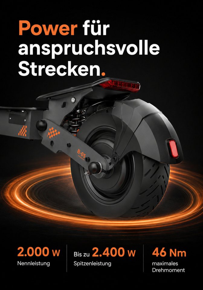 Vankel E-Scooter KuKirin G4 EScooter 2000W 60V 20Ah 75km 70km/h 11 Zoll mit Sitz, Dualfederung LED Display Scheibenbremse IP54 2400W max. Leistung Bild 3