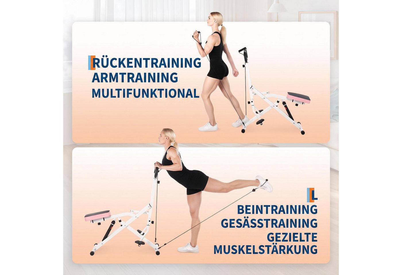 GarveeMore Bauchtrainer Fitnessgerät für zuhause, bauch abnehmend, multifunktional, klappbar, 12 Widerstandsstufen, LCD-Monitor, 160 kg Traglast Bild 4