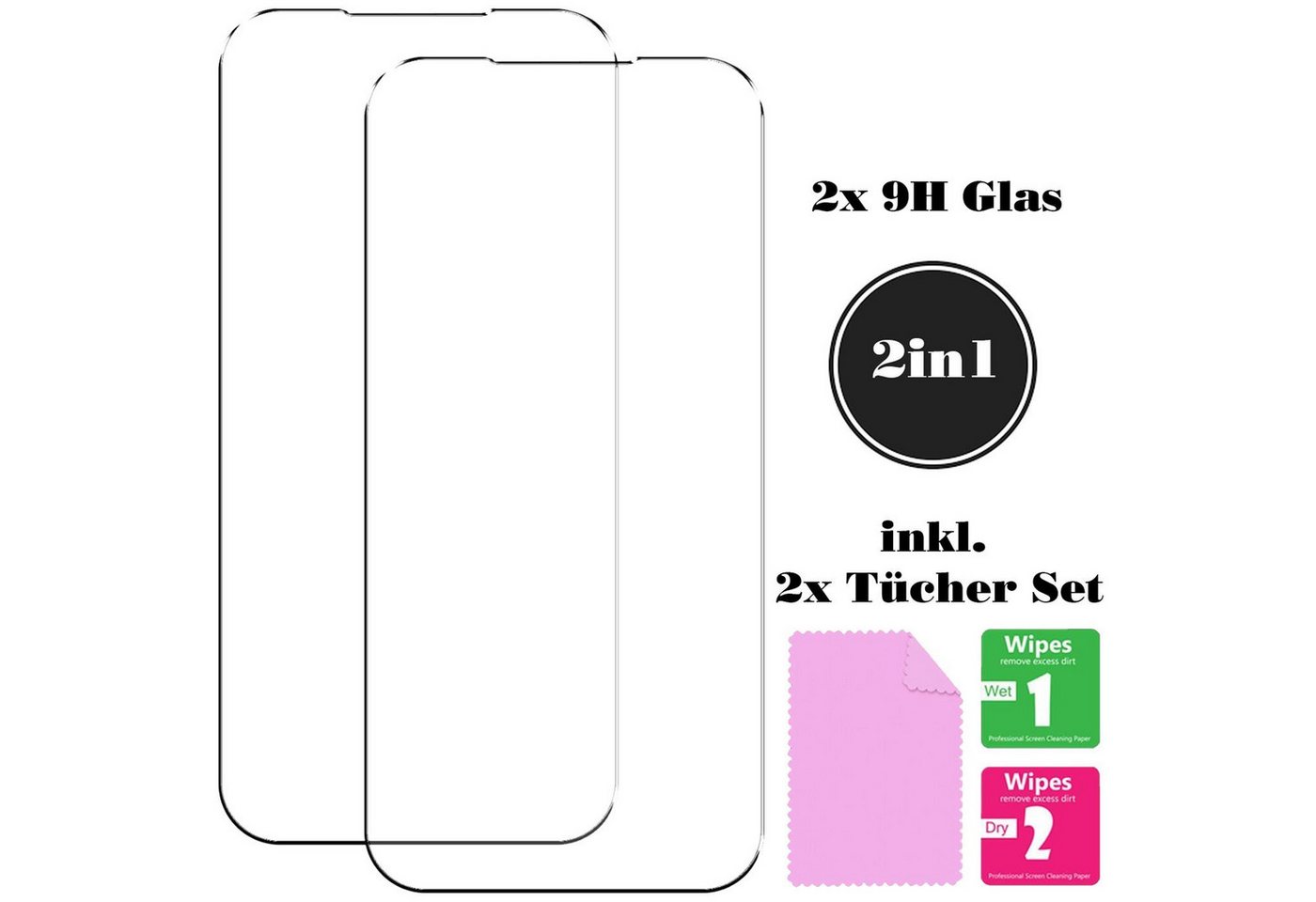 CoolGadget Schutzfolie Panzerfolie für Google Pixel 9, (9H Härtegrad, 2x Schutzglas, 1xReinigungset), Displayfolie Panzer Schutzfolie 2 Stück für Google Pixel 9 Glas Folie
