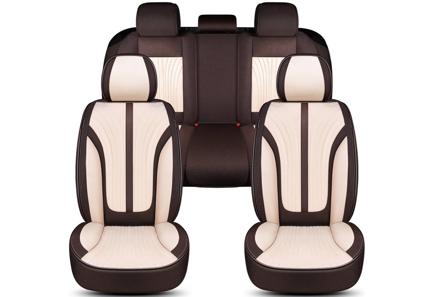 BREMER SITZBEZÜGE Autositzbezug für VW Tiguan Bj ab 2024 (FV2), Set, 2-tlg., Komplettset Vorne und Hinten, in Braun/Beige Bild 4