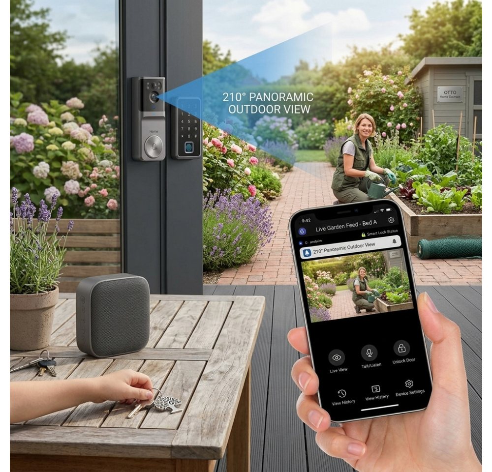Athlix Smart Home Türklingel Kabellose intelligente WLAN-Video-Türklingel mit Gegensprechfunktion (Wohnungseingang, Gartentor, Haustür, Außenbereiche, Büro, Hohe Wetterbeständigkeit, Schnelle und saubere Installation) Bild 3